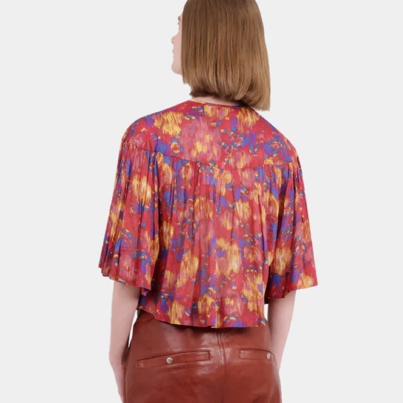 ISABEL MARANT ETOILE MIRANDA PRINT BLOUSE | BURNT HENNA - Picture 11 of 11
